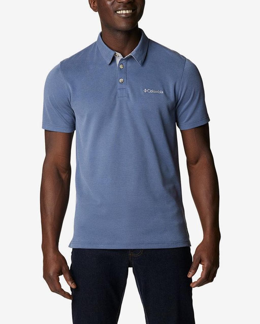 Polo Columbia Nelson Point manche courte gris foncé - M